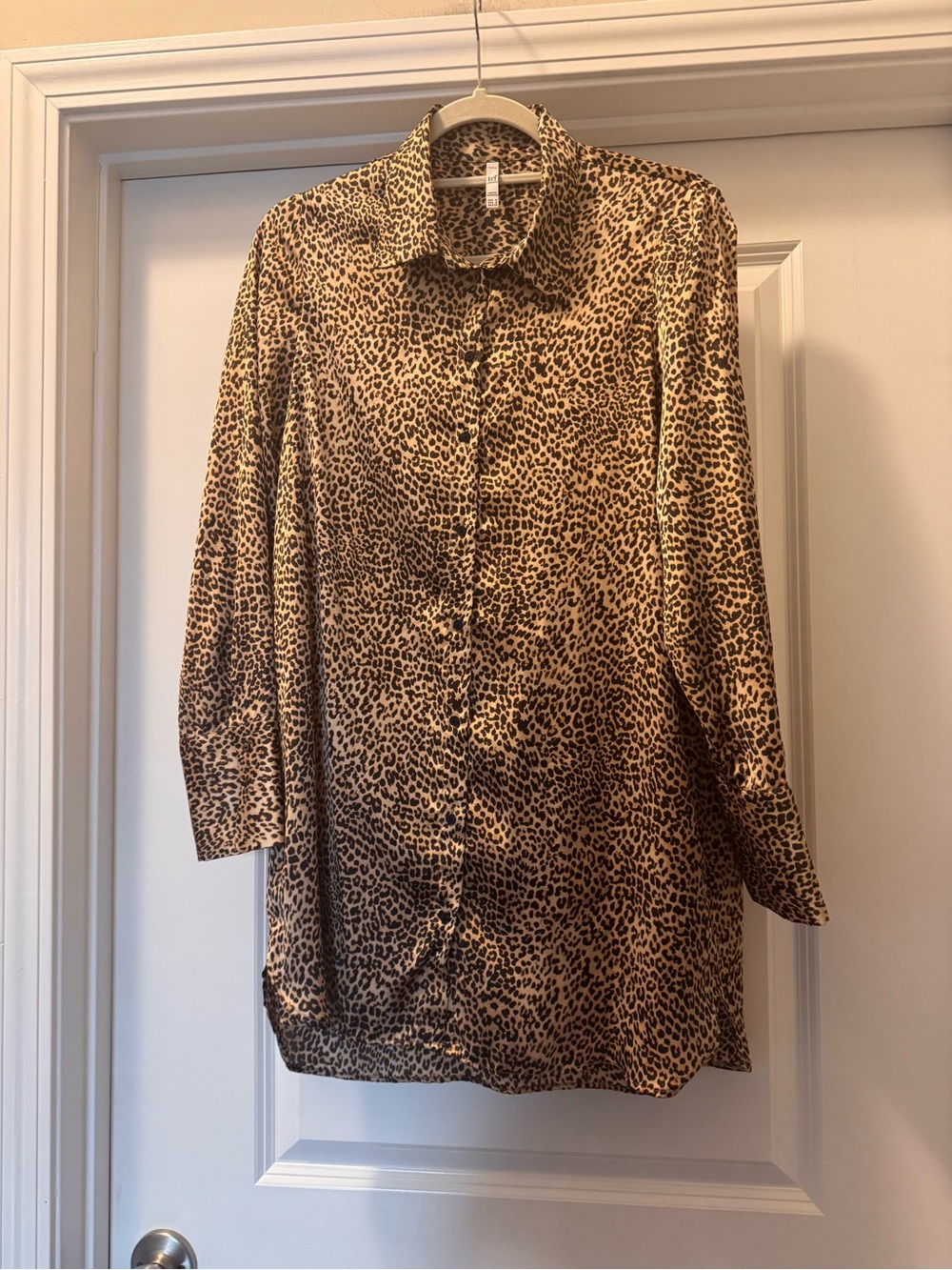 Zara Leopard Print Blouse - Tan & Black